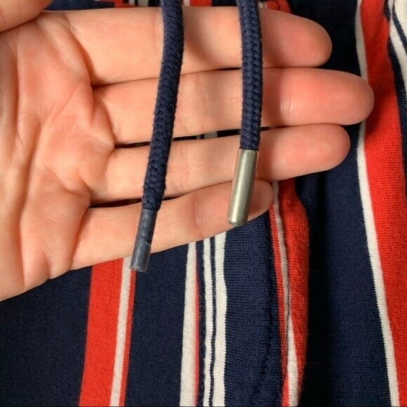 Topman Striped Elastic Waist Shorts Mens XXS Navy Red White Casual Retro Preppy - Picture 3 of 4